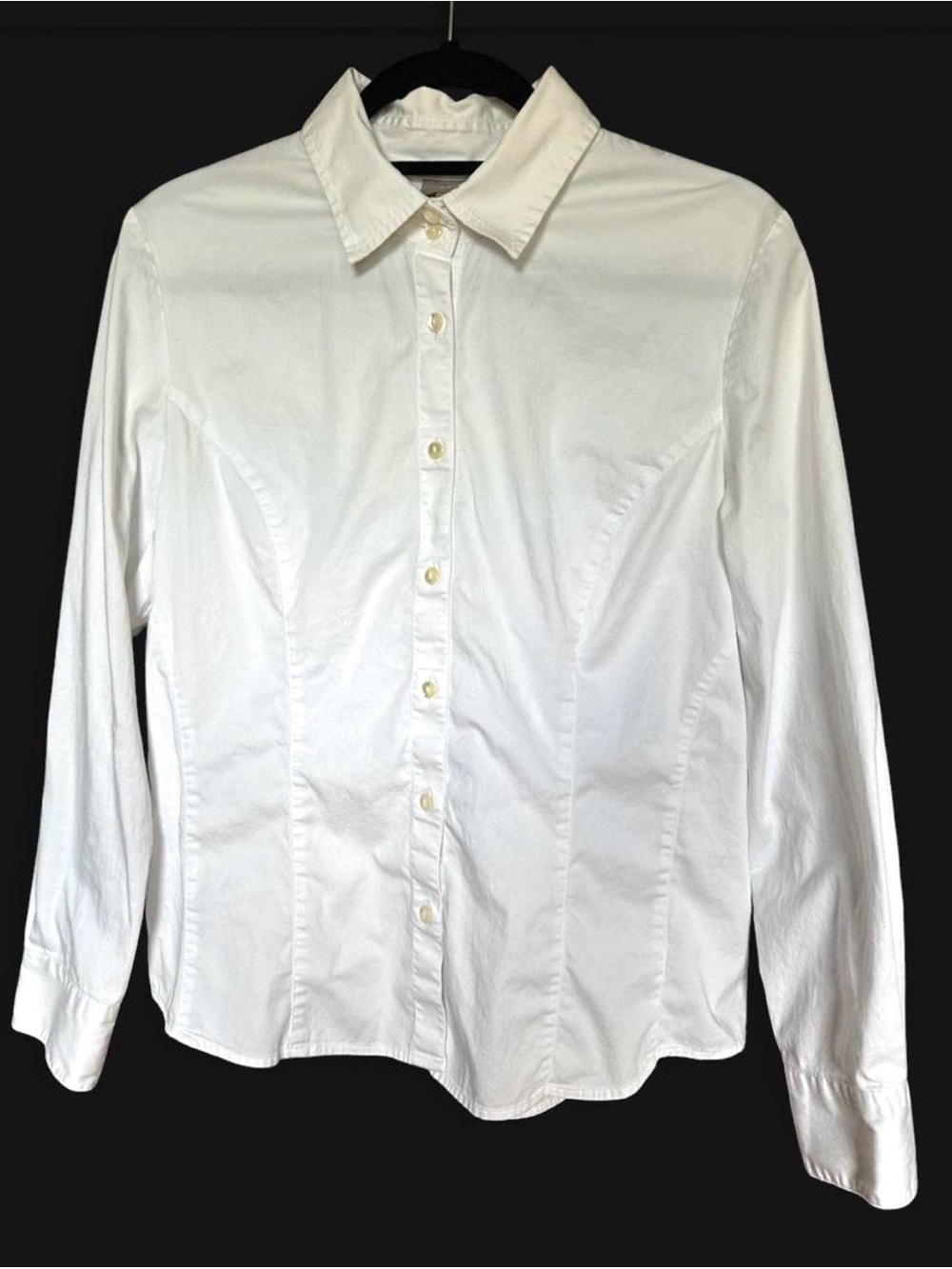 J. Jill White Cotton Button Down Shirt